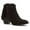 Black Suede, variant on Womens Sade Leather Almond Toe Ankle Cowboy, Black Suede, Size 6.0