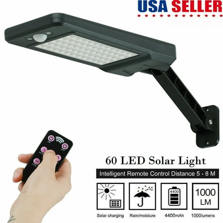 

LED Solar Street Light Outdoor Commercial Lights LED Street Lights with Motion Sensor Dusk to Dawn IP65 Waterproof Outdoor Security Solar Light for Street Gutter Patio Garden Path