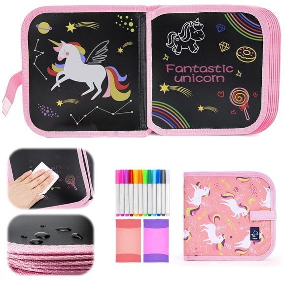 Erasable Book Doodle Set for 4 5 6 7 8 Year Old Kids,Reusable Magic Drawing Book for 4-10 Kids School kits Writing Painting Set for Boys and Girls Age 3 4 5 6 7