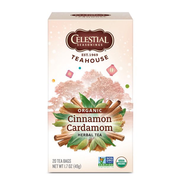 Celestial Seasonings Organic, GMOFree Cinnamon Cardamom Herbal Tea
