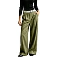 thumbnail image 2 of ClodeEU Women's High Waisted Draped Pleated Wide Leg Dress Pants,Slimming Casual Work Trousers ,Women's Plus XL, 2 of 8