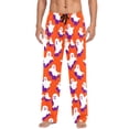 thumbnail image 7 of FORMRS Mens Pajama Pants with Pockets Cotton Sleepwear Lounge Bottoms Sizes S-2XL, Orange Cartoon Ghost Pattern, 7 of 7