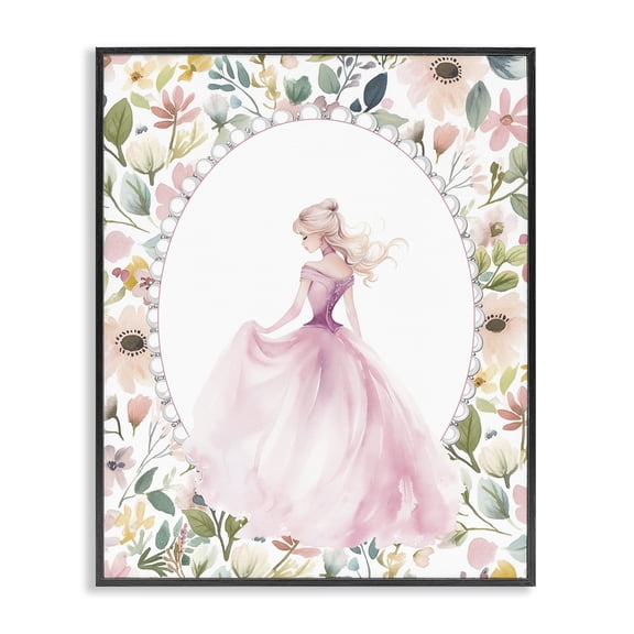 Stupell Industries Shabby Chic Graceful Princess Love Black Framed Giclee Art, 11 x 14, by Christine Simpson Art