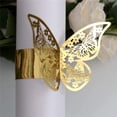 thumbnail image 1 of Qucyy 100pcs 3D Butterfly Paper Napkin Rings Weddings Party Serviette Table Decoration Restaurant (Reflective Gold) Reflective Gold, 1 of 5