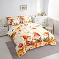 thumbnail image 3 of Manfei Cartoon Fall Gnome Bedding Comforter Set 7 Pieces for Children, Fallen Maple Leaves Queen Bedding Sets, Autumn Mushroom Queen Sheet Sets, Super Cozy Room Decor, 3 of 8