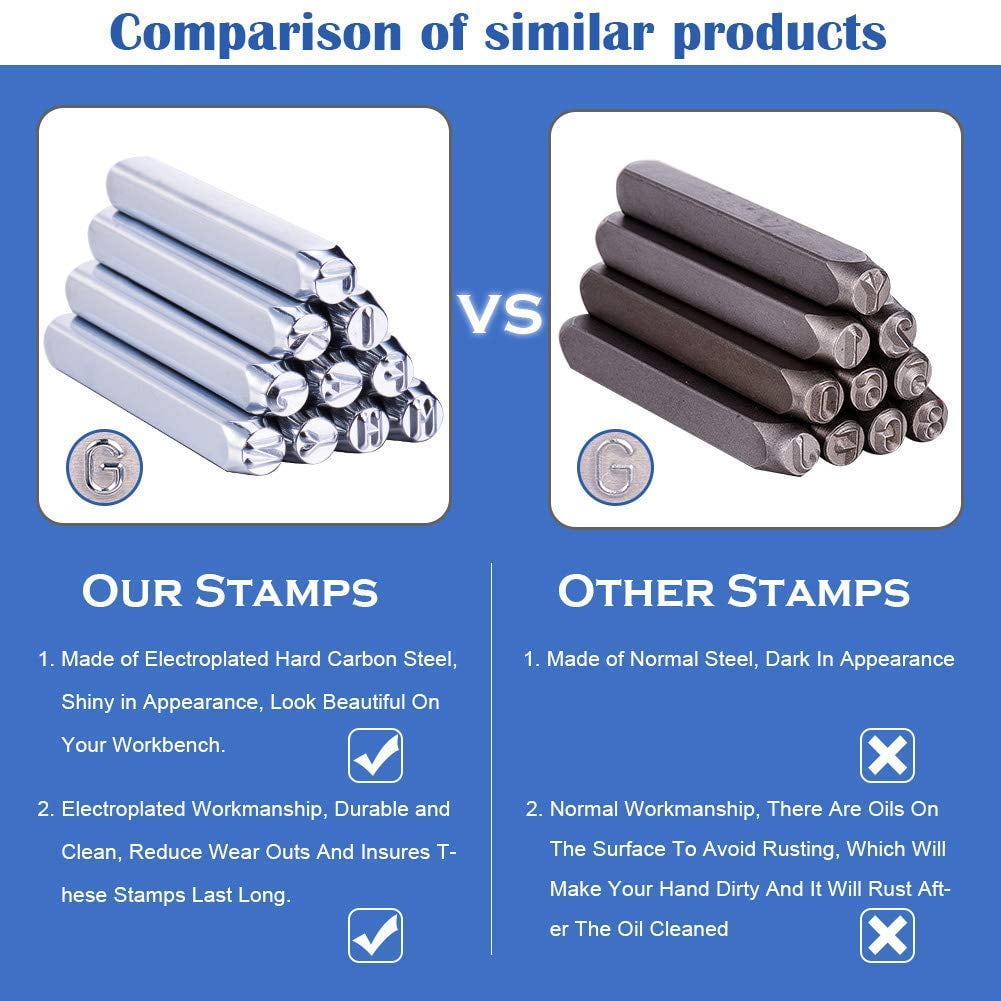 12 Pack (6mm 1/4") Metal Design Stamps Punch Stamping Tool (Holiday with Animal Theme) - Electroplated Hard Carbon Steel Tools to Stamp/Punch Metal Jewelry Leather Wood for DIY