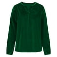 thumbnail image 6 of VKOYWKM Long Sleeve Velvet Tops for Women Dressy Casual Tunic Shirts V Neck Top Trendy Spring Fall Basic Blouses for Holiday Patry, 6 of 10