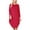 Red, variant on Women's Plus Size Round Neck Draped Side 3/4 Dolman Sleeves Dress