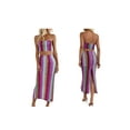 thumbnail image 3 of Women'S Summer Colorful Striped Tube Top Dress Set Two Piece Suit Purple XL, 3 of 9