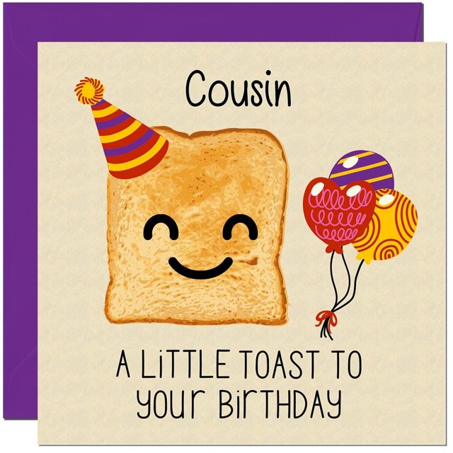 Tarjeta de cumpleaños Purple Fox A Little Birthday Toast Cousin