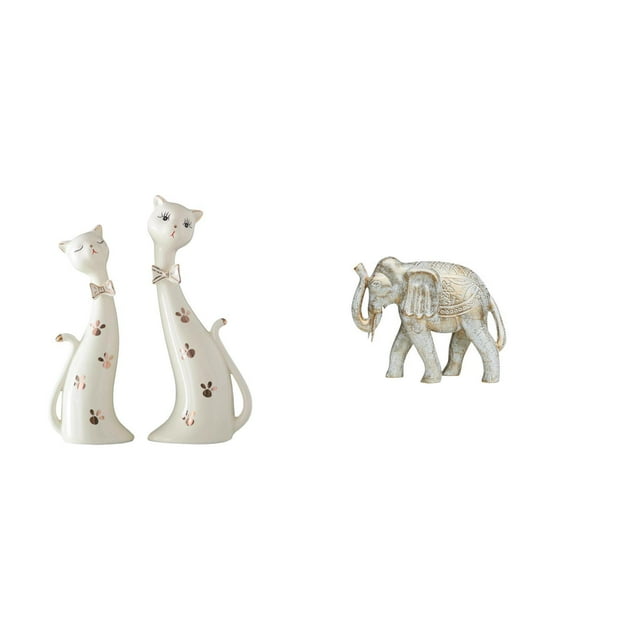 Estatua rústica de una pareja de gatos, regalo de boda para la repisa de , adorno de mesa coleccionable, figura de tallada en made