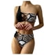 thumbnail image 1 of Gibobby Conjunto de traje de baño de bikini Conjunto de traje de baño dividido para mujer Bikini Sexy Ropa de playa Traje de baño Patchwork Vendaje Traje(Negro,M), 1 of 4