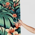 thumbnail image 3 of Awypu Green Tropical Banana Leaves Hibiscus Decorative Shower Curtain - Waterproof, Various Sizes White, 3 of 7