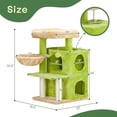 thumbnail image 3 of Demi Bonn 33" Cat Tree Tower for Indoor Cats, Cat Tree House with Large Padded Perch, Hammock, 2-Tiered Condo, Scratching Posts and Dangling Ball, Green, 3 of 10