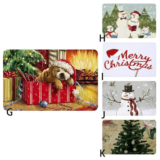 Kitchen Christmas Print Doormat Xmas Kitchen Bathroom Anti Slip Floor Mat Carpet Foot Pad Rug Walmart Com Walmart Com