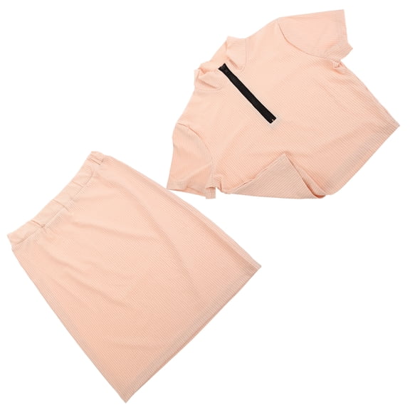 Two-piece Skirt Set Party Adult 's Clothing Summer Tops Mini Dresses Crop Polyester Miss