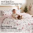 thumbnail image 3 of Southshore Fine Linens Holly Jolly Lane Reversible Comforter Set, 100 GSM Double-Brushed Microfiber Holiday Bedding, 1 Comforter and 1 Pillow Sham, Twin/Twin XL, 3 of 9