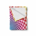 thumbnail image 2 of Psychedelic Soft Flannel Fleece Throw Blanket, Contemporary Style Dotted Pattern with Ombre Effect Optical Illusion Design, Cozy Plush for Indoor and Outdoor Use, 50" x 60", Multicolor, by Ambesonne, 2 of 6