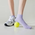 thumbnail image 2 of 3 Pairs Women's Ankle Athletic Socks Soft Cotton Cushioned Breathable Design with Ribbed Cuffs for Active Casual Wear - 3 pairs-D, 2 of 7