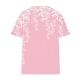 thumbnail image 3 of Camisetas Casuales de las Mujeres Largo Casual Impreso Cuello Redondo Suelto Top, Camiseta de Verano de Manga Corta, 3 of 5
