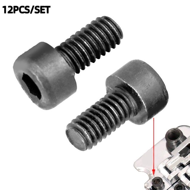 12Pcs Tremolo Bridge Saddle Mounting Screws Guitar Locking Nut Lock Nut Screws Blacka