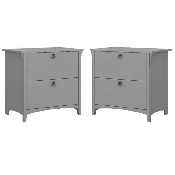 Home Square 2 Piece Lateral Filing Cabinet Set with 2 Drawer in Cape Cod Gray