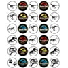 30 x Edible Cupcake Toppers Themed of Jurassic Park Collection of Edible Cake Decorations | Uncut Edible on Wafer Sheet