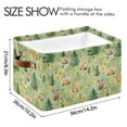 thumbnail image 4 of Yayeee 2 Pack Canvas Storage Basket with Handles for Shelves Fabric Bins Closet Organizer, Cartoon Forest Animals, 4 of 8