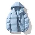 thumbnail image 4 of Cmtiyu Plus Size Winter Coats for Women Oversized Long Sleeve Hooded Blue Puffer Jacket Casual Warm Drawstring Zipper Winter Coats with Pockets M-4XL, 4 of 7
