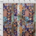 thumbnail image 3 of oneOone Cotton Poplin Brown Fabric Asian Mix Floral Craft Projects Decor Fabric Printed By The Yard 56 Inch Wide, 3 of 4