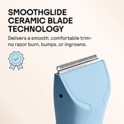 Meridian Trimmer Original Bikini & Body Hair Grooming Shaver, USB Rechargeable Electric Shaver for Women & Men, Sky