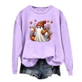 thumbnail image 5 of Sweatshirt for Women Oversized Halloween Fall Ghost Pumpkin Floral Graphic Long Sleeve Pullover Crew Neck Streetwear Y2K Casual Loose Fit Top Light Purple S, 5 of 5