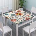 thumbnail image 3 of Pioneer Flower Floral Print Pattern Square Fitted Tablecloth with Elastic Edge,Square Table Cover,Washable Elastic Table Cover for Home Kitchen Party Decor 34"x34", 3 of 6