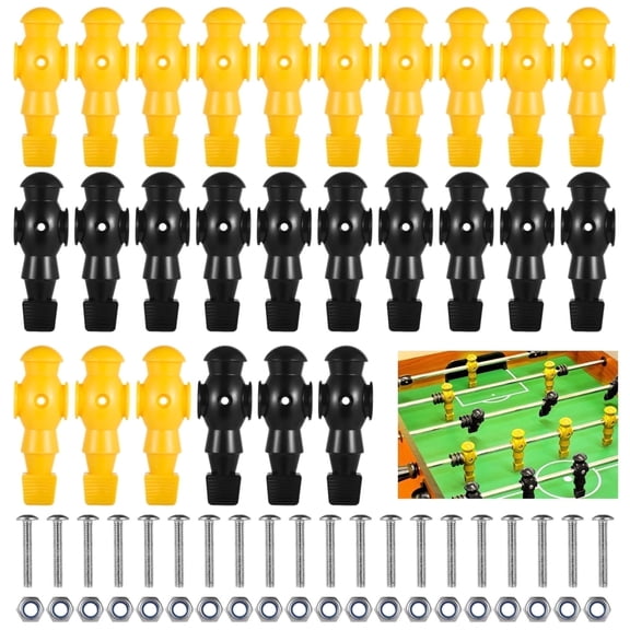 26-Pack Pro Resin Foosball Players Set - 13 Black/13 Yellow Replacement Foosball Men for Tournament Tables (5/8" Rod Fit)
