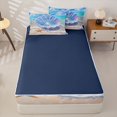 thumbnail image 4 of jejeloiu Magical Seashell Pearl Zipper Full Size Comforter Sets with Fitted Sheet and 2 Pillowcases For Girls,Sparkle Beach Starfish Zipper Bedding Set,Blue Purple,Navy Blue Reversible,4-Piece, 4 of 7