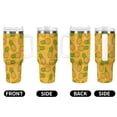 thumbnail image 5 of Hand Drawn Pineapple 40 Oz Tumbler with Handle and Straw Lid, Stainless Steel Insulated Travel Coffee Mug, Vacuum Insulated Water Bottle for Home, Office, Car, Keep Hot/Cold for Hours, 5 of 8