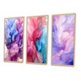 thumbnail image 3 of Designart "Red Blue Ink Waves Pure Abstraction III" Abstract Liquid Ink Framed Wall Art Set Of 3 - Purple Modern Frame Gallery Set For Office Decor, 3 of 6