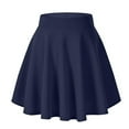 thumbnail image 5 of RUTAYY Women Solid Color Basic Versatile Stretchy Flared Casual Pleats Mini Skirt Smocked Boho Pleated Skirts, 5 of 5