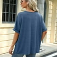 thumbnail image 4 of FLMEI Women's T-Shirts Tees Summer Tops Short Sleeve T Round Neck Loose Cropped T Shirtsoft Blouses Casual Pullover T S-XXL, 4 of 8