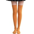 thumbnail image 6 of Waroomhouse 1 Pair Thigh High Stocking Solid Color High Elasticity Thickened Stretchy Super Soft Leg Slimming Windproof Autumn Winter Women Over Knee Socks for Party, 6 of 8