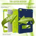 thumbnail image 4 of Heavy Duty Shockproof Case For iPad 7th 8th 9th Generation 10.2 inch with Kickstand, 3 Layer Protection Case Rugged Cover, 4 of 9