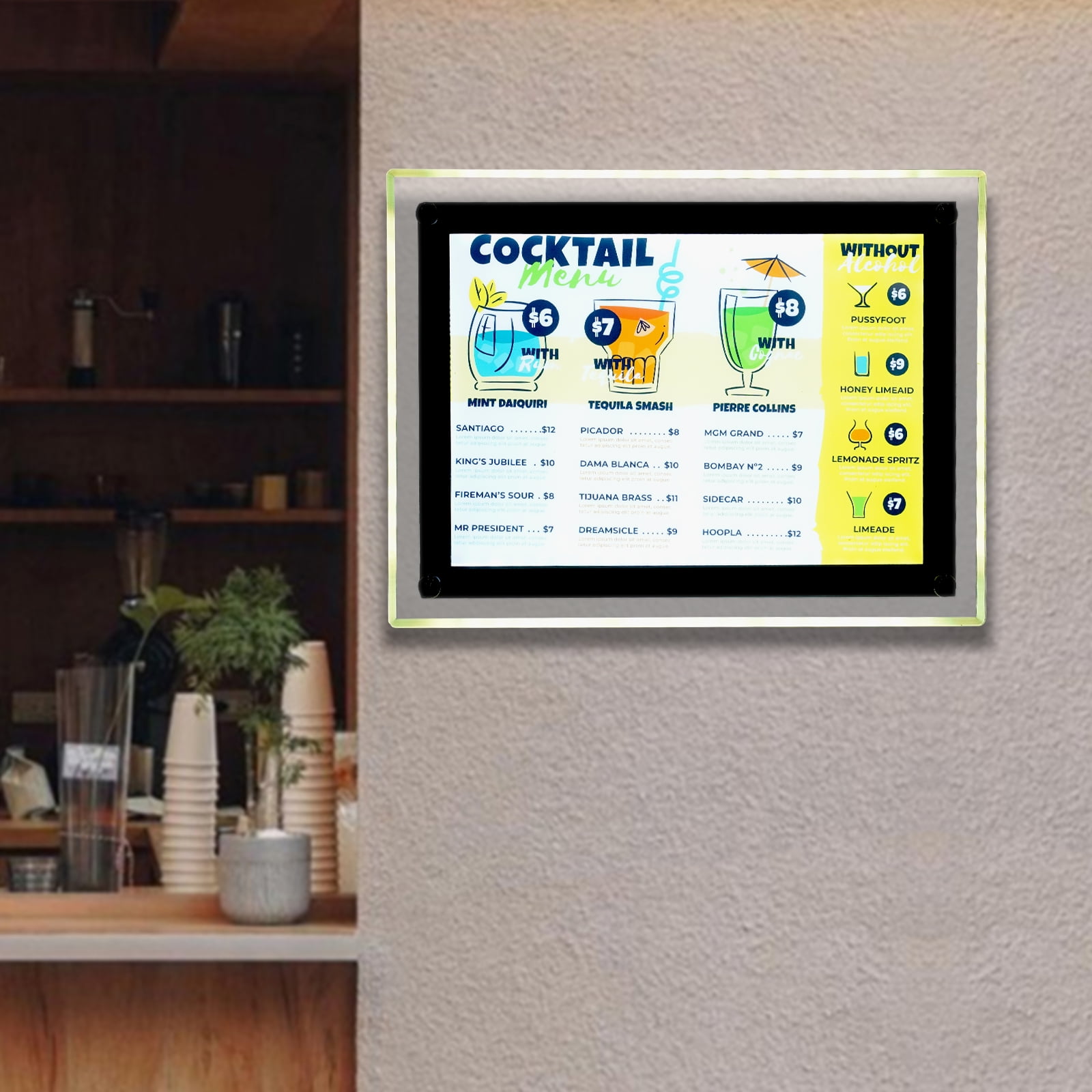A4 Light Box Display, 11.3*7.87in RGB LED 4-Mode Flash for Cinema & Trade Show