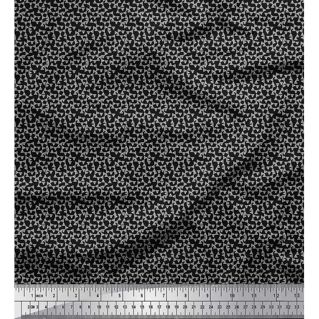 Soimoi Rayon Fabric Triangle Shirting Print Sewing Fabric Yard 42 Inch Wide