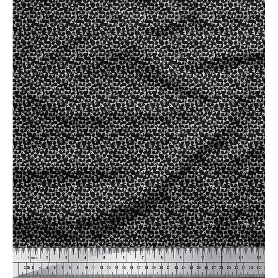 Soimoi Moss Georgette Fabric Triangle Shirting Printed Craft Fabric by The Yard 42 Inch Wide