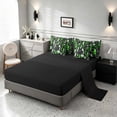 thumbnail image 4 of Manfei Contemporary Abstract Queen Bedding, Geometric Circle Rectangle Bedding Comforter Set Queen, Green and Black, Black Reversible 7pcs, 4 of 6