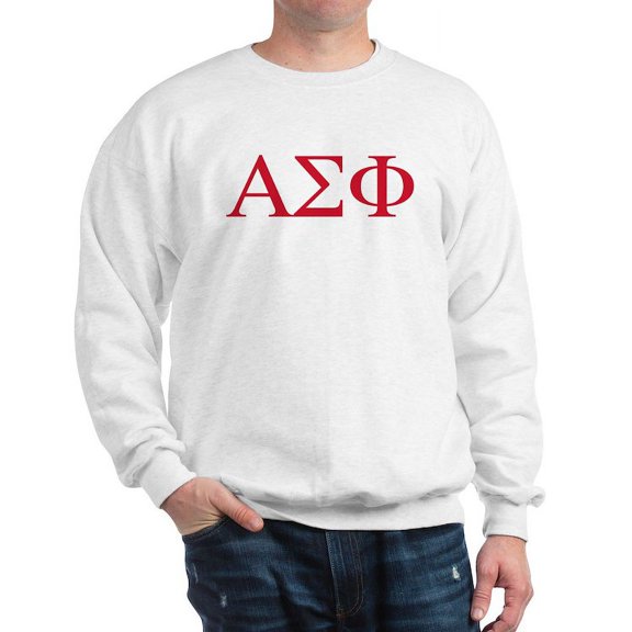 CafePress - Alpha Sigma Phi Greek Letters Cardinal Sweatshirt - Crew Neck Sweatshirt