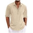 thumbnail image 1 of Men's Summer Solid Color Oversized Lapel Shirt 2XL, 1 of 5