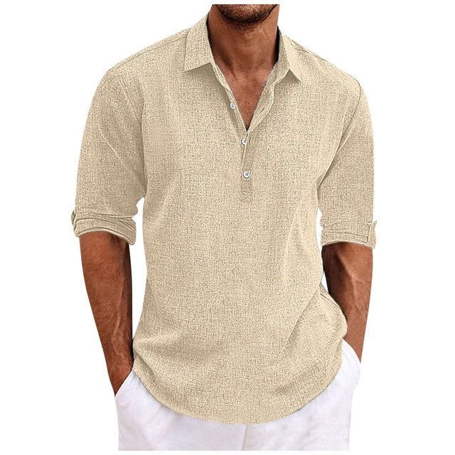 Men's Summer Solid Color Oversized Lapel Shirt 2XL