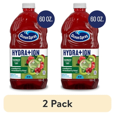 (2 pack) Ocean Spray® Hydration Cranberry Strawberry Kiwi Juice Drink, 60 fl oz Bottle