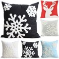thumbnail image 2 of Christmas Pillow Case Snowflake Elk Protective Throw Pillow Case Cushion Cover, 2 of 10